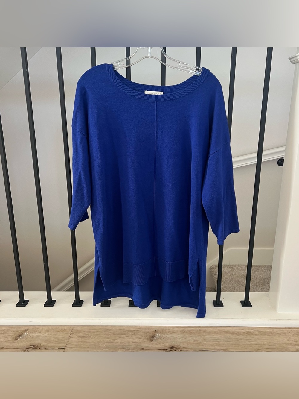 Cynthia Rowley Scoop Neck Oversized Sweater in Cobalt Blue